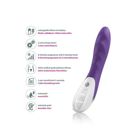Мощный вибратор Mystim Sassy Simon Purple с двумя моторами и стимулирующим облегчением