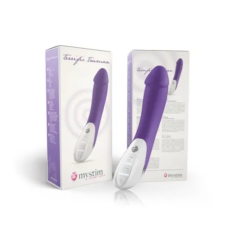 Мощный вибратор Mystim Terrific Truman Purple с двумя моторами и ярко выраженной головкой