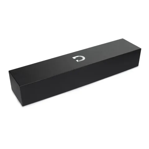 Премиальный вибромассажер DOXY Die Cast матово-черного цвета с покрытием из 24-каратного золота