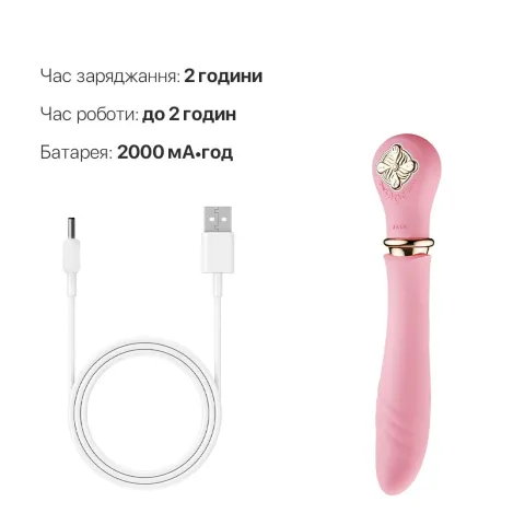 Пульсатор с подогревом Zalo Sweet Magic — Desire Fairy Pink, турбо-режим