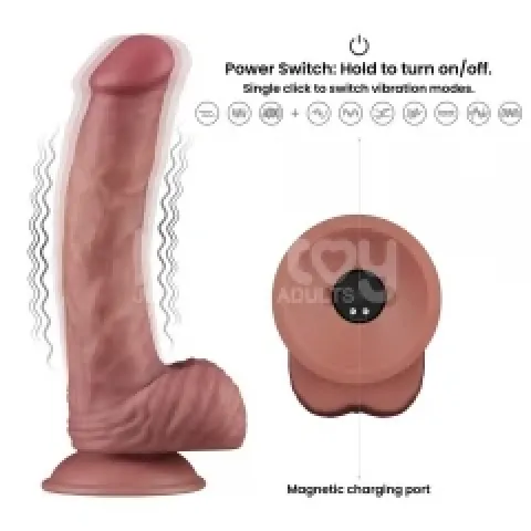 Реалистичный вибратор — Vibrating Dual Density Power Cock 9''