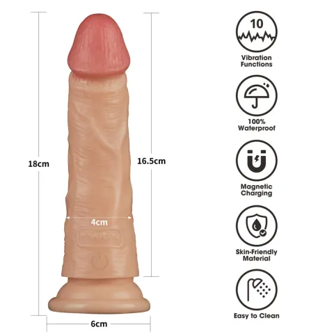 Реалістичний вібратор - Vibrating Power Basics Cock 7''