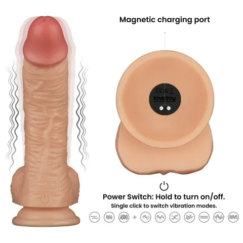 Реалистичный вибратор — Vibrating Power Basics Cock 8,5