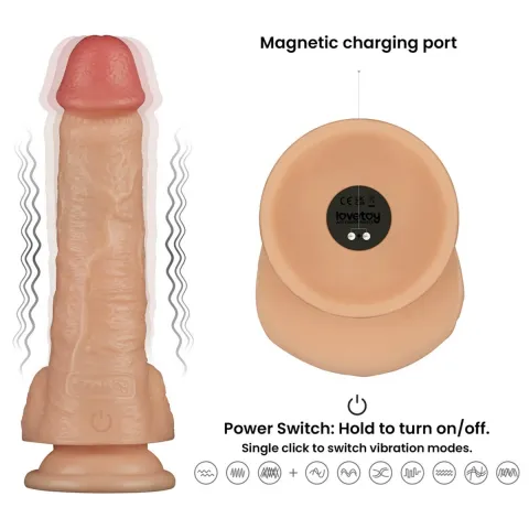 Реалистичный вибратор — Vibrating Power Basics Cock 8