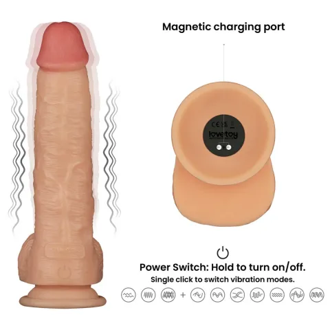 Реалистичный вибратор — Vibrating Power Basics Cock 9,5