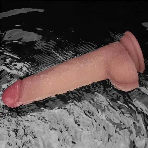 Реалістичний вібратор - Vibrating Sliding Skin ProII Dual Layer Silicone Dong 8.5