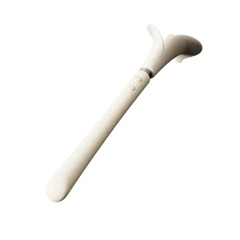 Розкішний вібромасажер Zalo – Calla Ivory White, двосторонній, 2 мотори