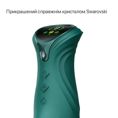 Умный пульсатор-кролик с вибрацией Zalo Mose 2 Turquoise Green, подогрев до 42 °C, кристалл Swarovski