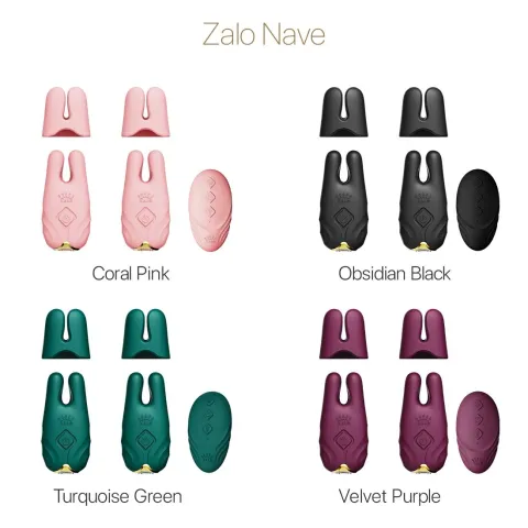 Смарт-вибратор для груди Zalo — Nave Velvet Purple, пульт ДУ, управление через приложение