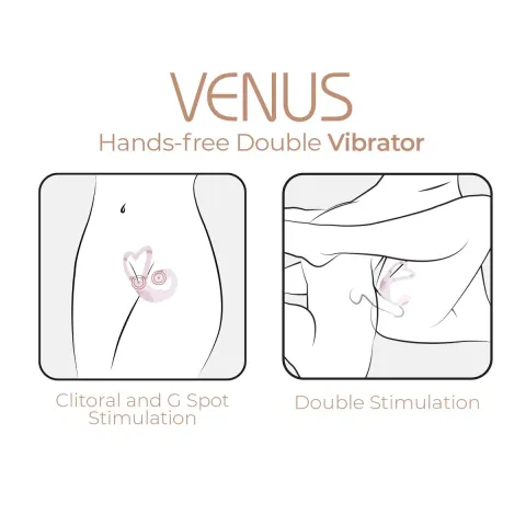 Смарт-вибратор для пар Adrien Lastic Venus + приложение, двойной, можно носить под одеждой, 10 режимов