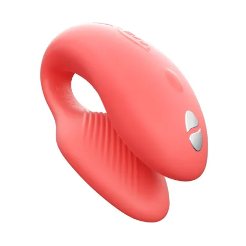 Смарт-вибратор для пар We-Vibe Chorus Crave Coral, сенсорное управление вибрациями с помощью нажатия на пульт