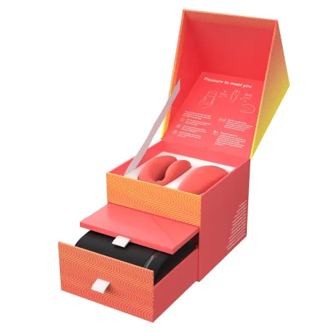 Смарт-вибратор для пар We-Vibe Chorus Crave Coral, сенсорное управление вибрациями с помощью нажатия на пульт