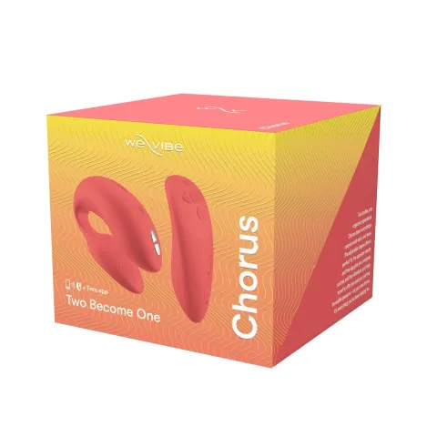 Смарт-вибратор для пар We-Vibe Chorus Crave Coral, сенсорное управление вибрациями с помощью нажатия на пульт