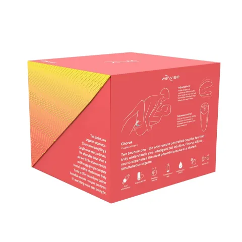 Смарт-вибратор для пар We-Vibe Chorus Crave Coral, сенсорное управление вибрациями с помощью нажатия на пульт