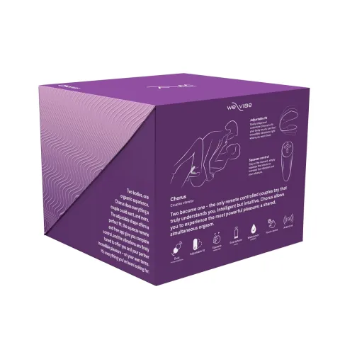 Смарт-вибратор для пар We-Vibe Chorus Purple, сенсорное управление вибрациями с помощью нажатия на пульт