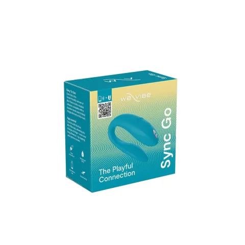 Смарт-вибратор для пар We-Vibe Sync GO Turquoise, чехол для путешествий