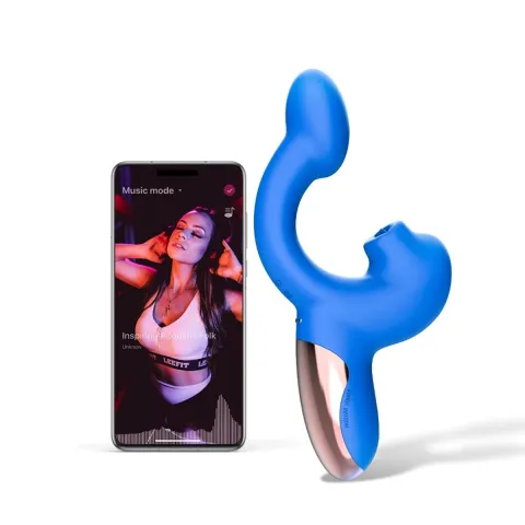 Смарт-вибратор Magic Motion Ponder Blue, двойная стимуляция, виброяйцо + язычок для клитора