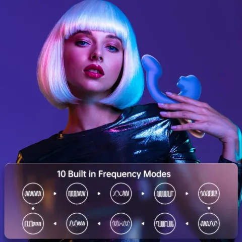 Смарт-вибратор Magic Motion Ponder Blue, двойная стимуляция, виброяйцо + язычок для клитора