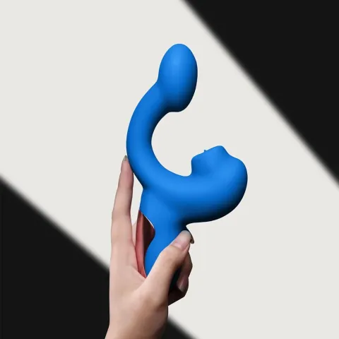 Смарт-вибратор Magic Motion Ponder Blue, двойная стимуляция, виброяйцо + язычок для клитора