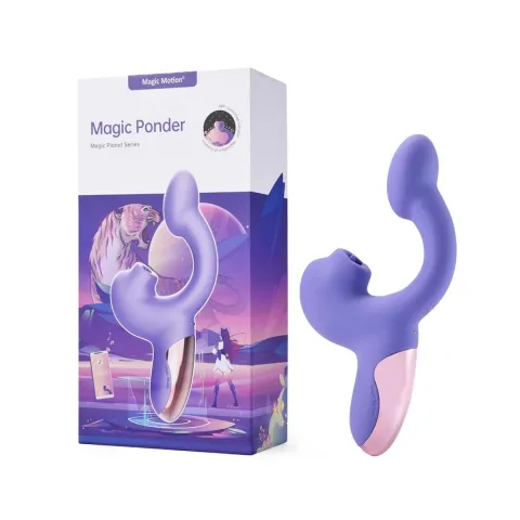 Смарт-вибратор Magic Motion Ponder Purple, двойная стимуляция, виброяйцо + язычок для клитора