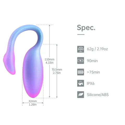 Смарт-вибратор Magic Motion Flamingo Max Blue 2 в 1: вибратор и тренажер Кегеля, 10 режимов