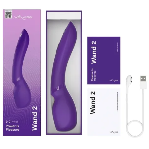 Смарт-вібромасажер We-Vibe Wand 2 Purple, дуже потужний, функція Smart Silence
