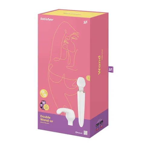 Смарт-вібромасажер зі змінною головкою Satisfyer Double Wand-er