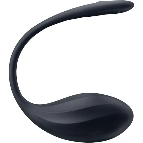 Смарт-віброяйце Satisfyer Ribbed Petal Connect App Black, керування зі смартфона, пульт ДК