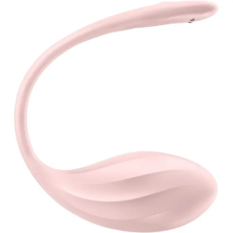 Смарт-віброяйце Satisfyer Ribbed Petal Connect App Rose, керування зі смартфона, пульт ДК
