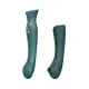 Смартвібратор 3в1 Zalo — Queen Set Jewel Green, пульсівна перлина та вакуум, кристал Swarovski