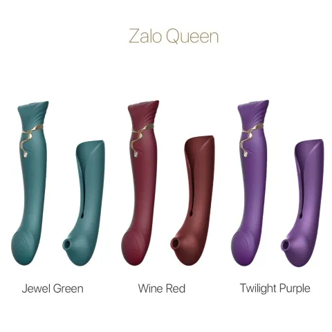 Смарт-вибратор 3 в 1 Zalo — Queen Set Twilight Purple, пульсирующая жемчужина и вакуум, кристалл Swarovski