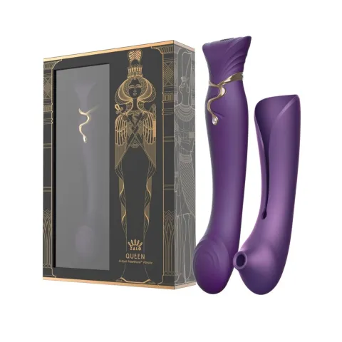Смарт-вибратор 3 в 1 Zalo — Queen Set Twilight Purple, пульсирующая жемчужина и вакуум, кристалл Swarovski