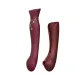 Смартвібратор 3в1 Zalo — Queen Set Wine Red, пульсівна перлина та вакуум, кристал Swarovski