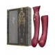 Смартвібратор 3в1 Zalo — Queen Set Wine Red, пульсівна перлина та вакуум, кристал Swarovski