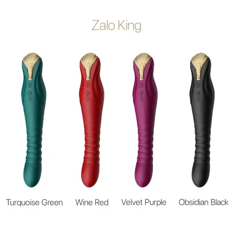 Смарт-вибратор-пульсатор Zalo — King Wine Red, кристалл Swarovski