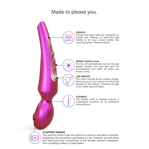 Стимулятор для клитора Love To Love Pleaser Iridescent Berry, эффект постукивания, 5 режимов