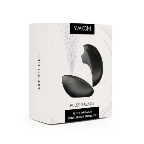 Вакуумный клиторальный смарт-стимулятор Svakom Pulse Galaxie Midnight Black, проектор звёздного неба