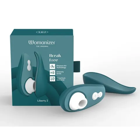 Вакуумний кліторальний стимулятор Womanizer Liberty 2 Dark Petrol, 8 режимів, магнітна кришечка