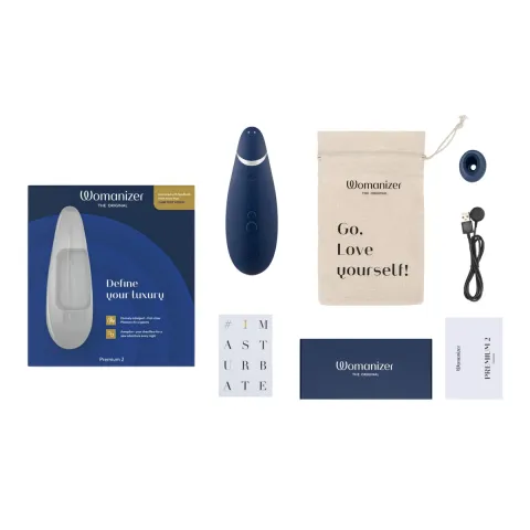 Вакуумний кліторальний стимулятор Womanizer Premium 2 - Blueberry, функції Autopilot та Smart Silence