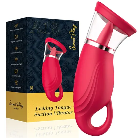 Вакуумный стимулятор с язычком — Licking Tongue Suction Vibrator Erospace Sweet Play A18