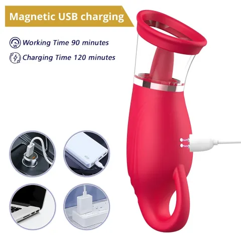 Вакуумный стимулятор с язычком — Licking Tongue Suction Vibrator Erospace Sweet Play A18