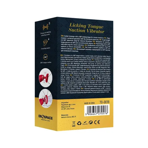Вакуумный стимулятор с язычком — Licking Tongue Suction Vibrator Erospace Sweet Play A18
