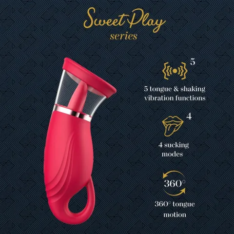 Вакуумный стимулятор с язычком — Licking Tongue Suction Vibrator Erospace Sweet Play A18