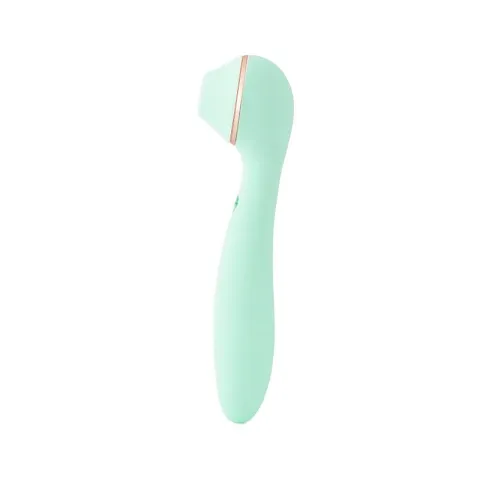 Вакуумный стимулятор с вибратором KISSTOY Polly Max Cyan