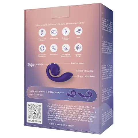 Вібратор для клітора і точки G - Snail Vibe Gizi, фіолетовий