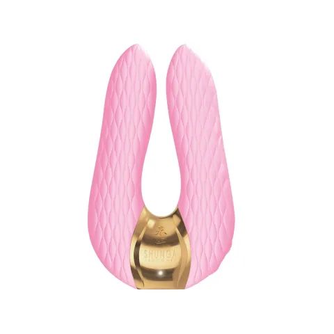 Клиторальный вибратор Shunga Aiko Light Pink, гибкие наконечники