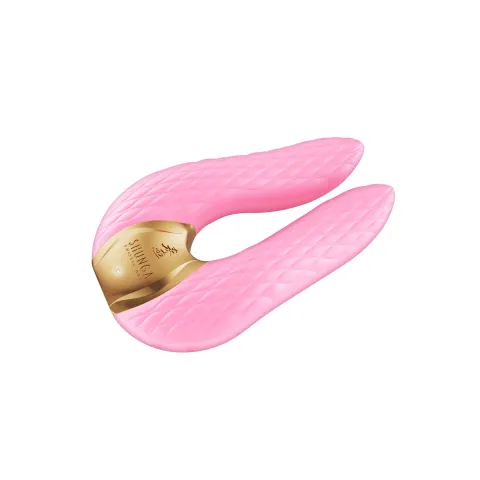 Клиторальный вибратор Shunga Aiko Light Pink, гибкие наконечники