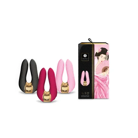 Клиторальный вибратор Shunga Aiko Light Pink, гибкие наконечники