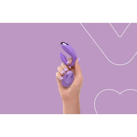 Вибратор для пар FairyGasm PleasureBerry violet, зарядный чехол, пульт ДУ