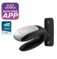 Вібратор для пар - Satisfyer Double Fun Black (App)
